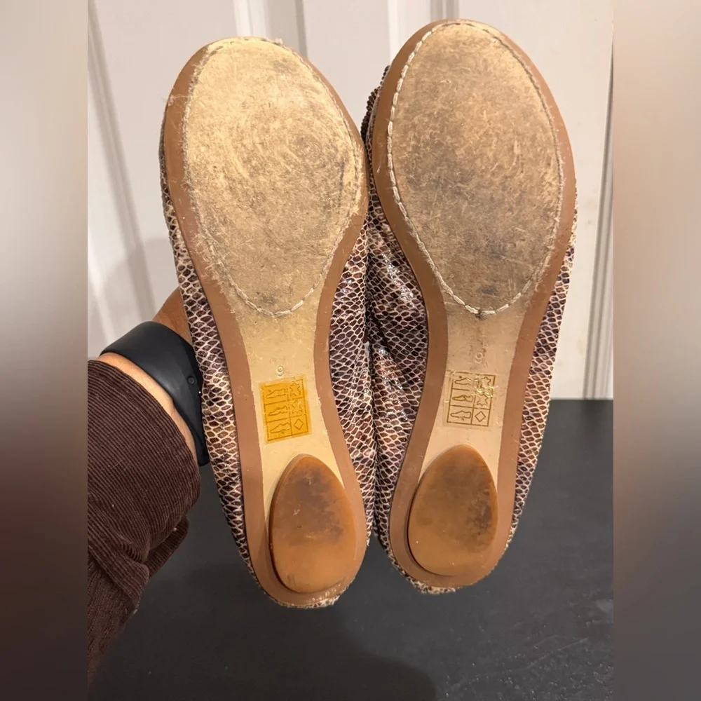 Jeffrey Campbell Brown python Print Flats size 9